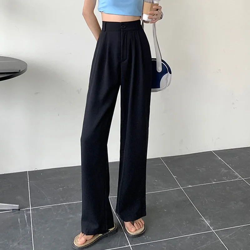 New Wide Leg Korean Style High Waist Pants