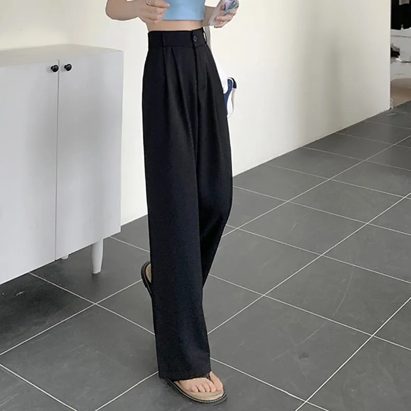 New Wide Leg Korean Style High Waist Pants