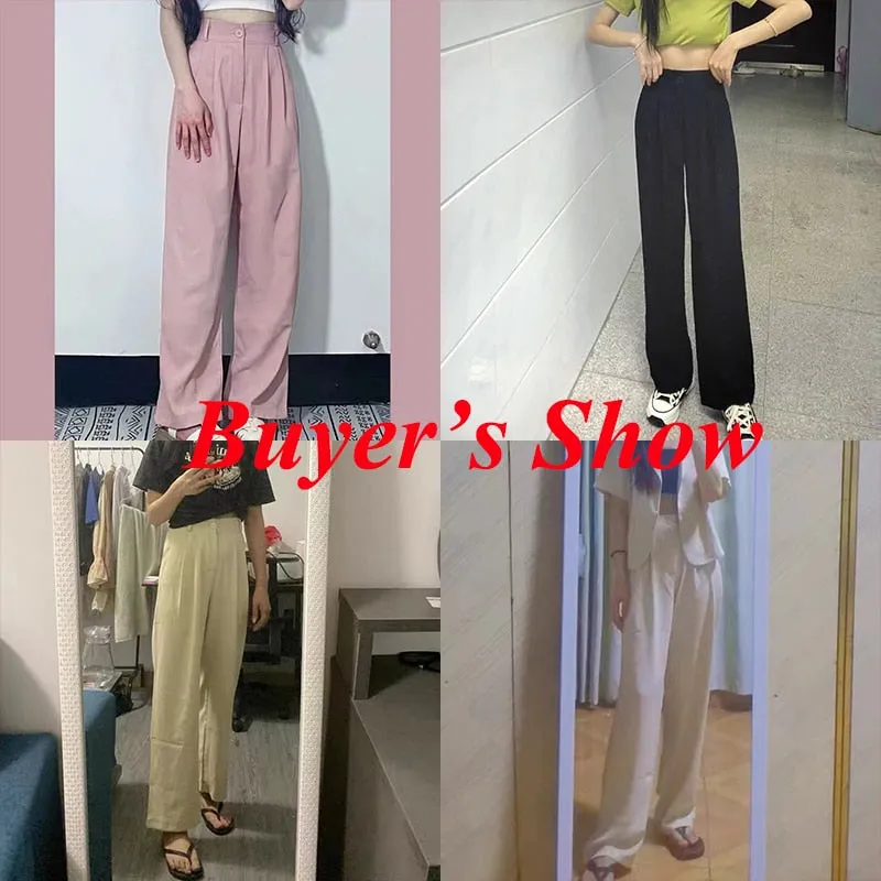 New Wide Leg Korean Style High Waist Pants