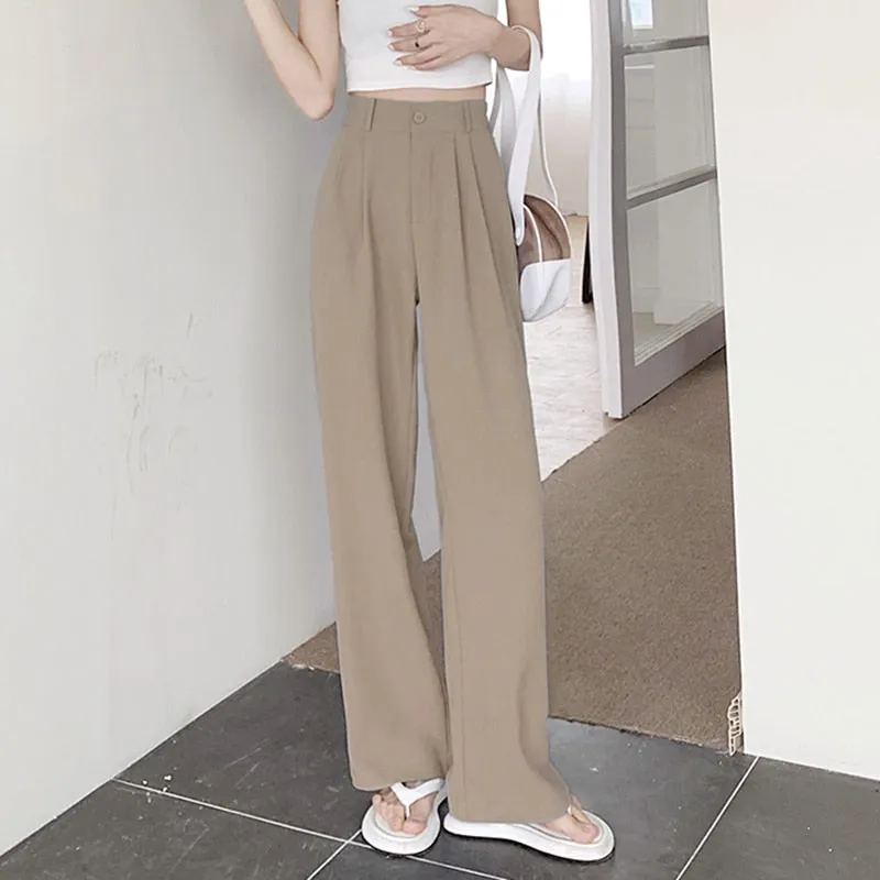 New Wide Leg Korean Style High Waist Pants