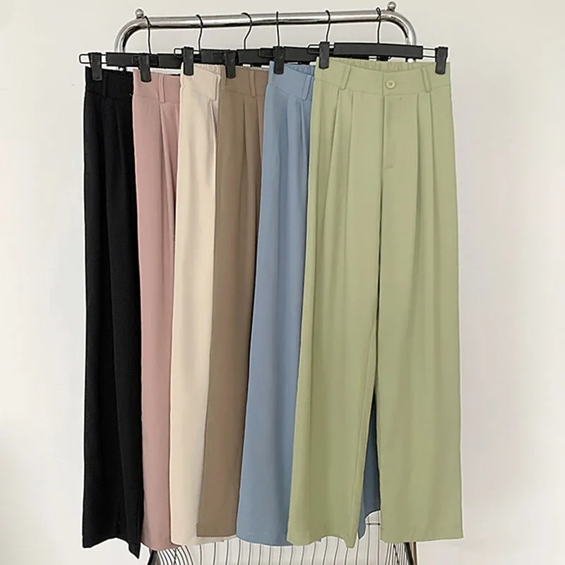 New Wide Leg Korean Style High Waist Pants