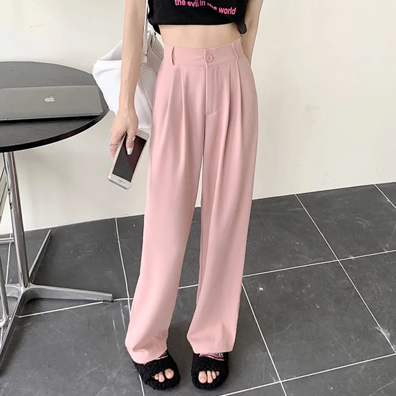 New Wide Leg Korean Style High Waist Pants