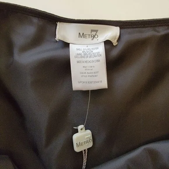 NEW Metro7 Black Embroidered Bubble Skirt