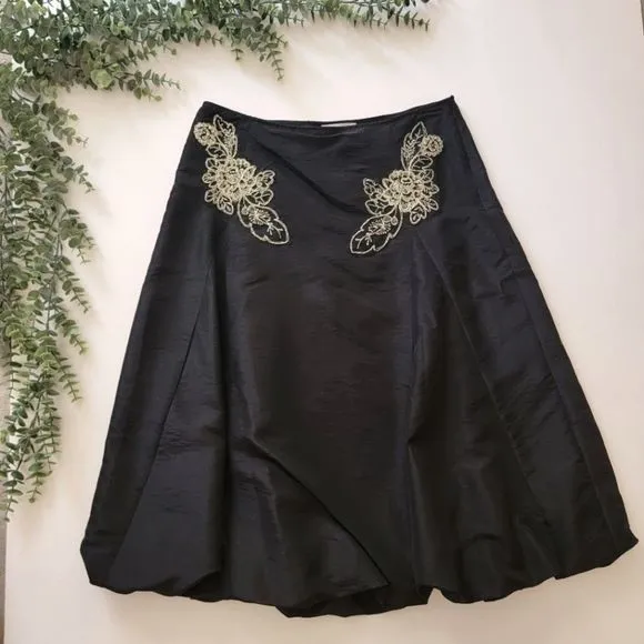 NEW Metro7 Black Embroidered Bubble Skirt
