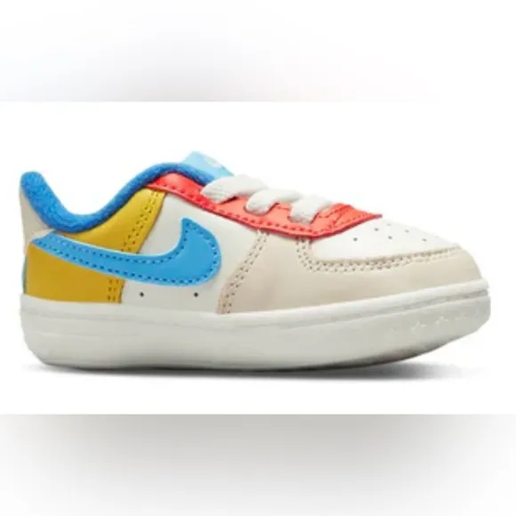 Nike Force 1 Crib Baby (CB) Shoes Sail University Blue #DM1018-100 Size 4c