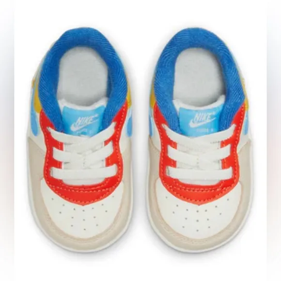 Nike Force 1 Crib Baby (CB) Shoes Sail University Blue #DM1018-100 Size 4c