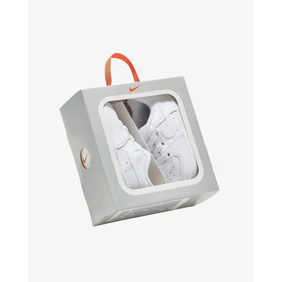 Nike Force 1 Crib Booties Shoes Size 4C Baby Infant Triple White CK2201 100
