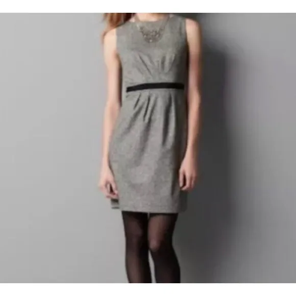 NWT WOOL &amp; SILK Blend tweed pencil dress 4P similar to Friends Monica Rachel