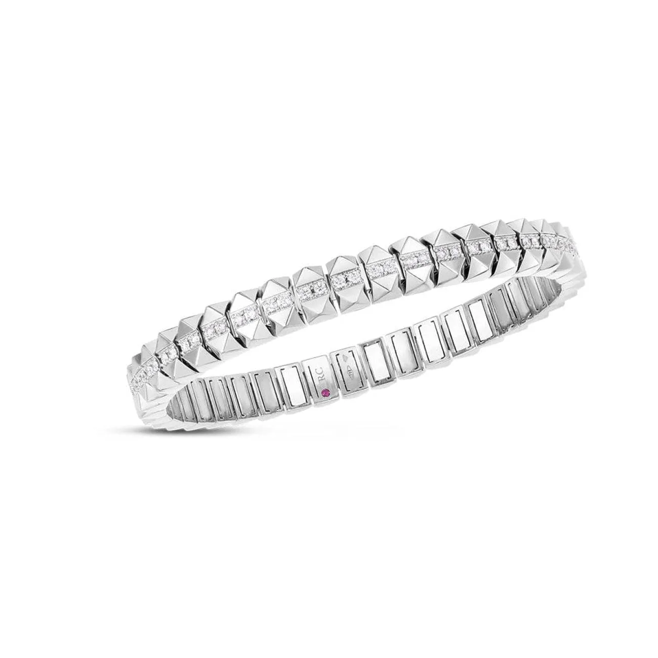 Obelisco 18K White Gold Flexible Diamond Bangle