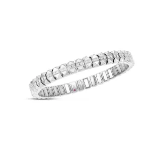 Obelisco 18K White Gold Flexible Diamond Bangle