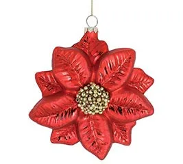 ORNAMENT RED POINSETTIA SHAPE