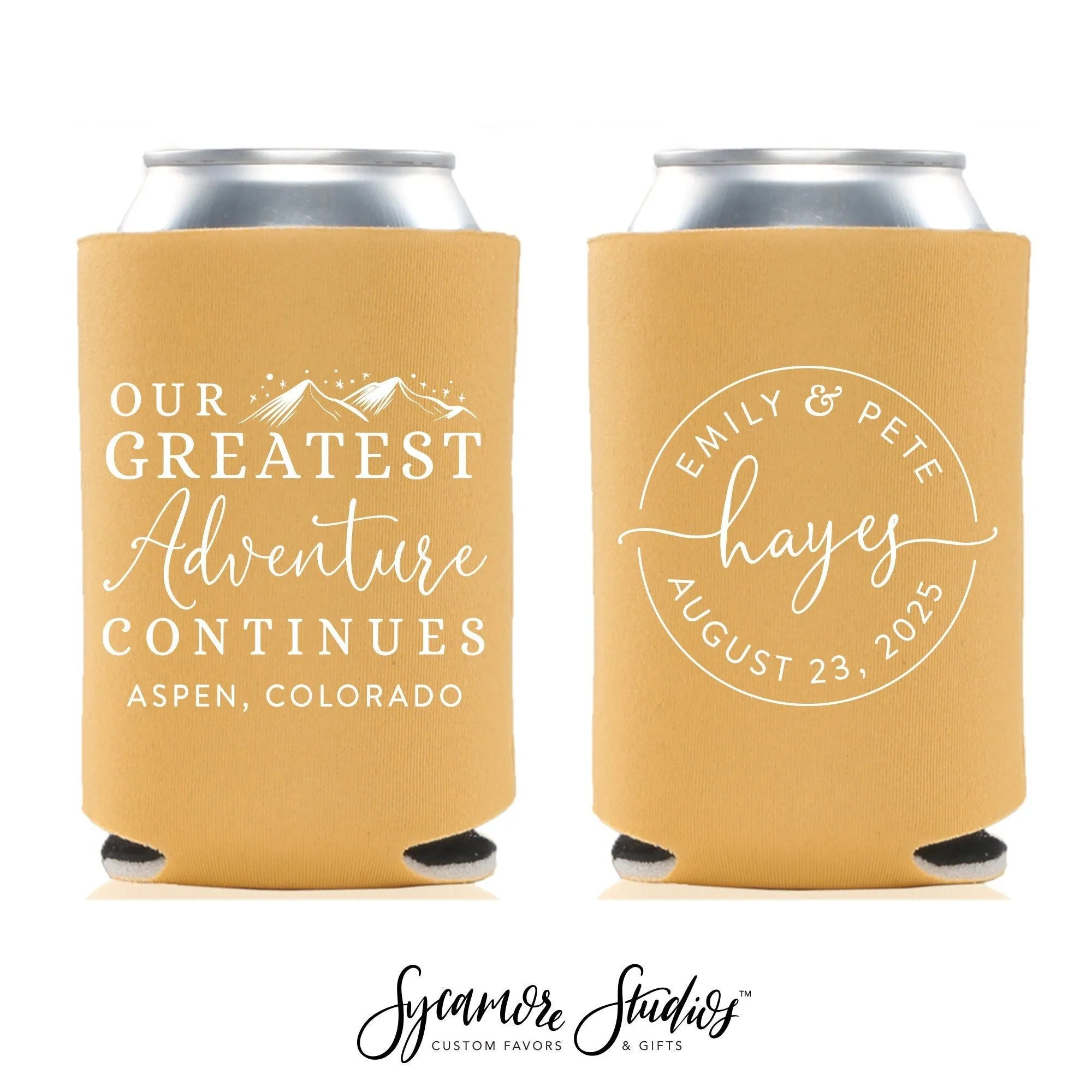 Our Greatest Adventure Continues - Wedding Can Cooler #163R
