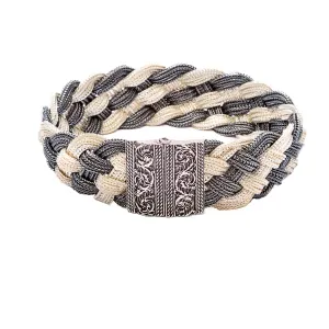 Oxidized Woven Chain Sterling Silver Bracelet