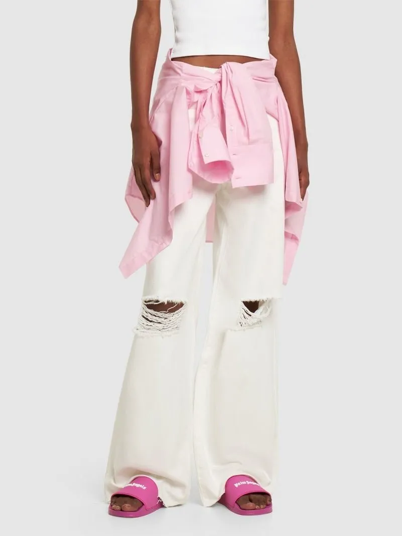 Palm Angels Logo Pool Sliders Pink