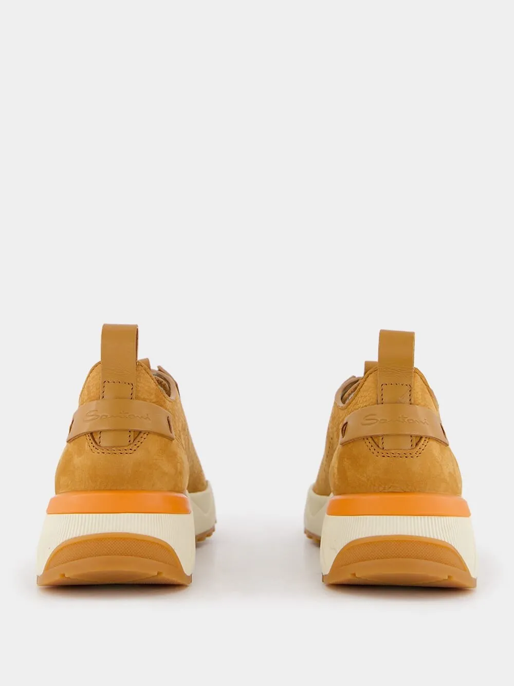 Panelled Grained Leather Sneakers