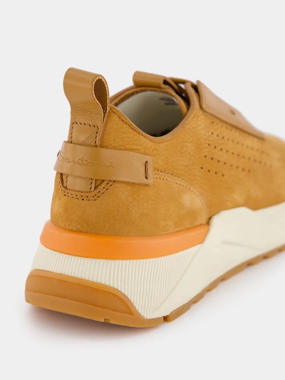 Panelled Grained Leather Sneakers