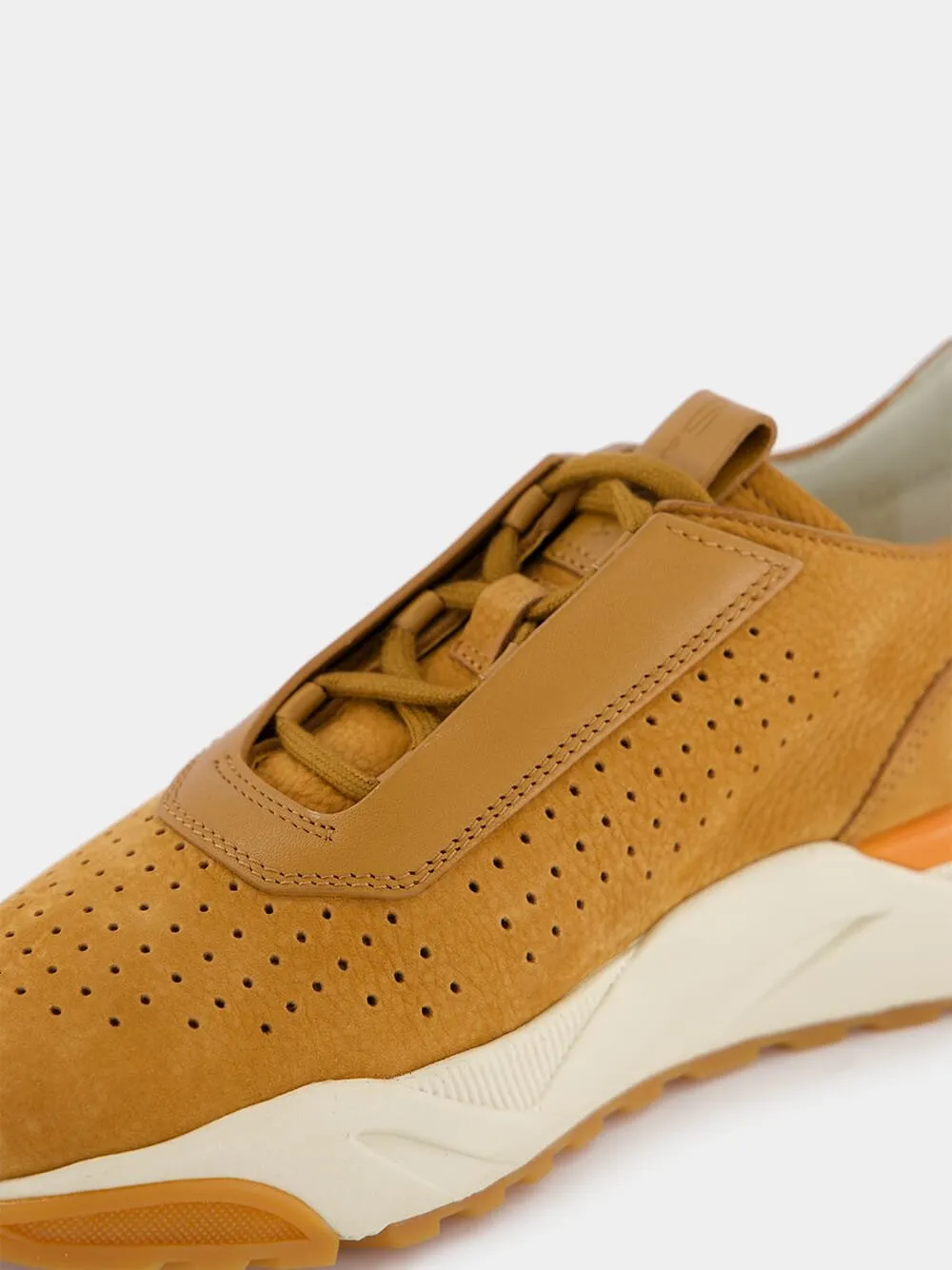 Panelled Grained Leather Sneakers