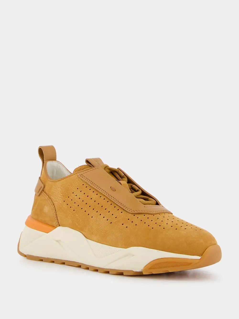Panelled Grained Leather Sneakers