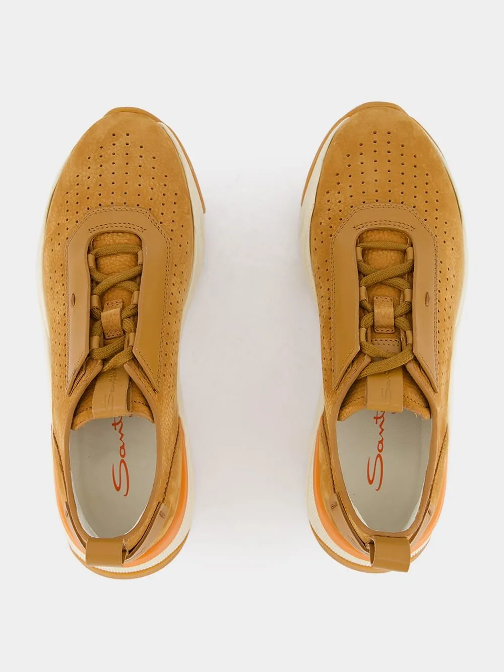 Panelled Grained Leather Sneakers