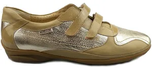 'PARNEL' women's double strap sneaker - taupe silver