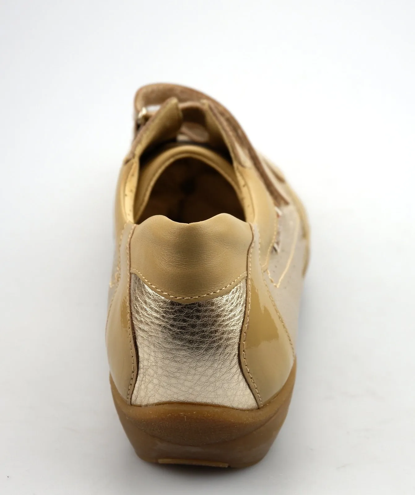 'PARNEL' women's double strap sneaker - taupe silver