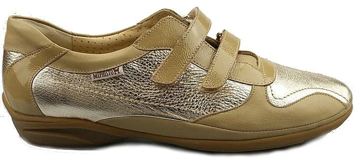 'PARNEL' women's double strap sneaker - taupe silver