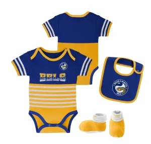 Parramatta Eels Baby 3pc Creeper/Bib/Bootie Set