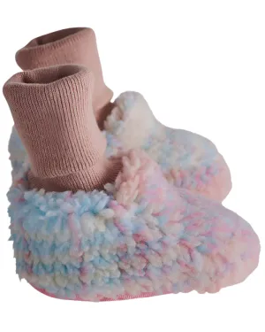 Pastel Dreams Tartan Sherpa Baby Booties | Kip & Co