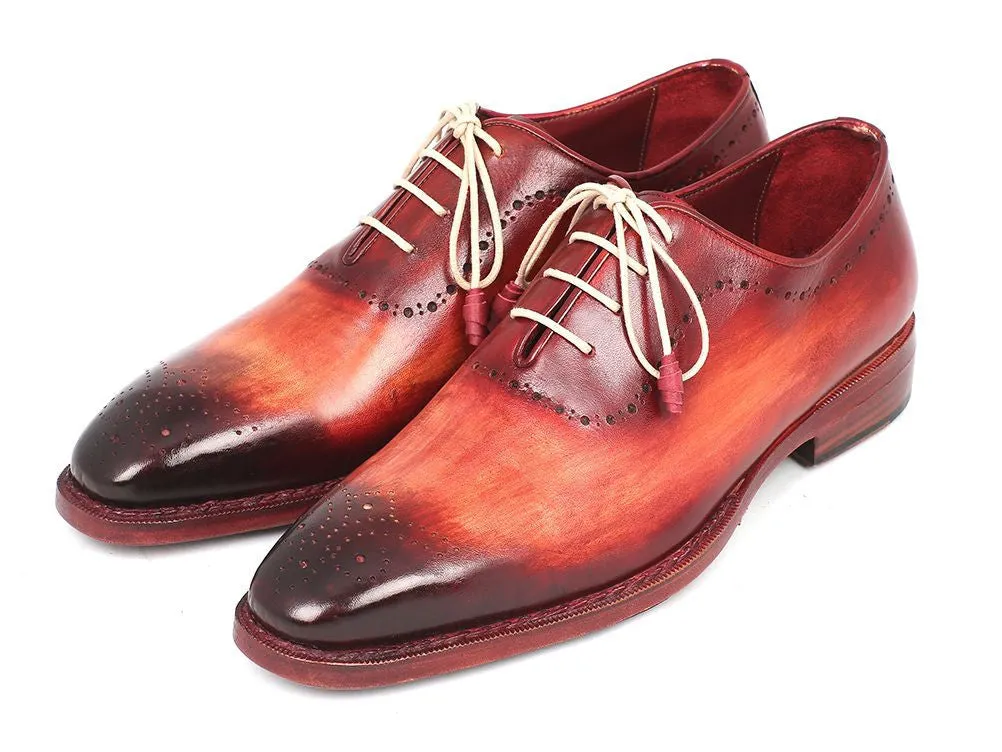 Paul Parkman Men's Hand-Painted Medallion Toe Oxfords in Reddish Camel