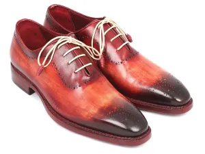 Paul Parkman Men's Hand-Painted Medallion Toe Oxfords in Reddish Camel