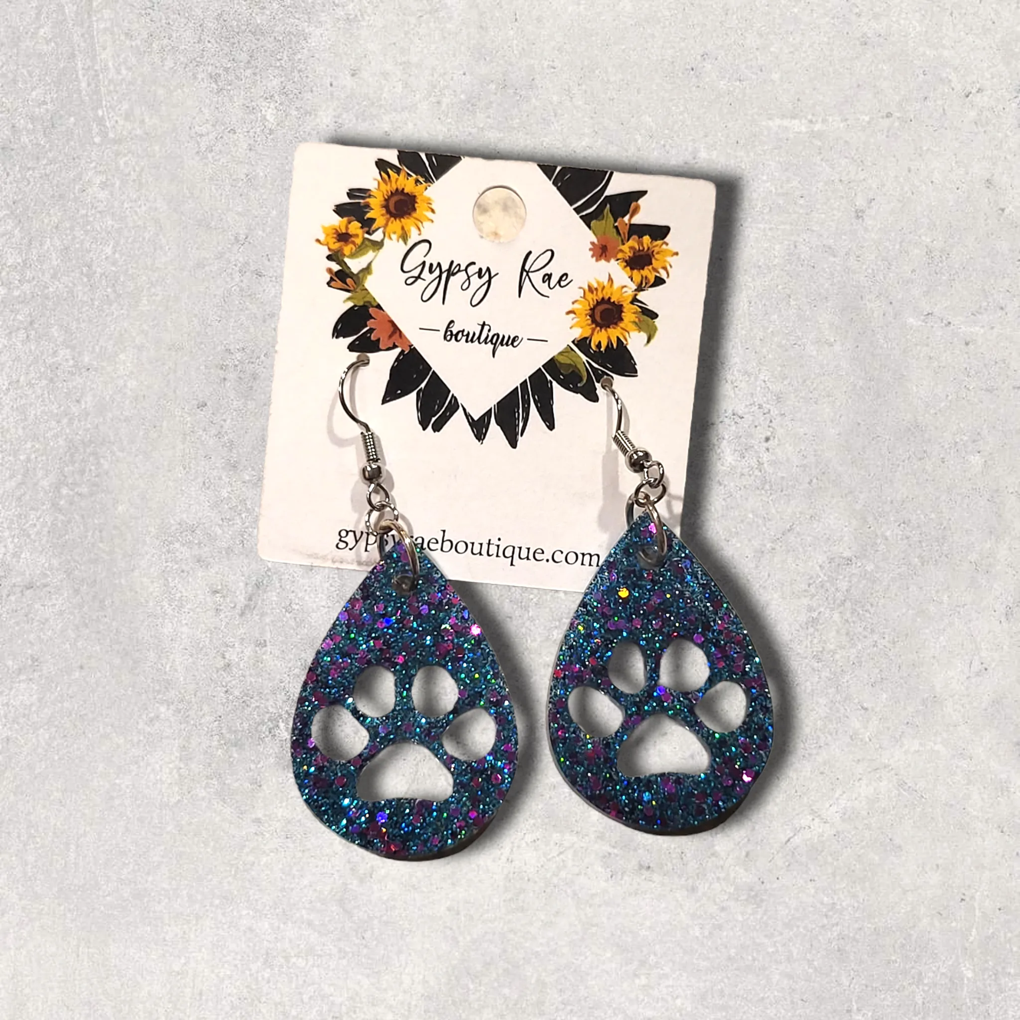 Paw Print Resin Earrings