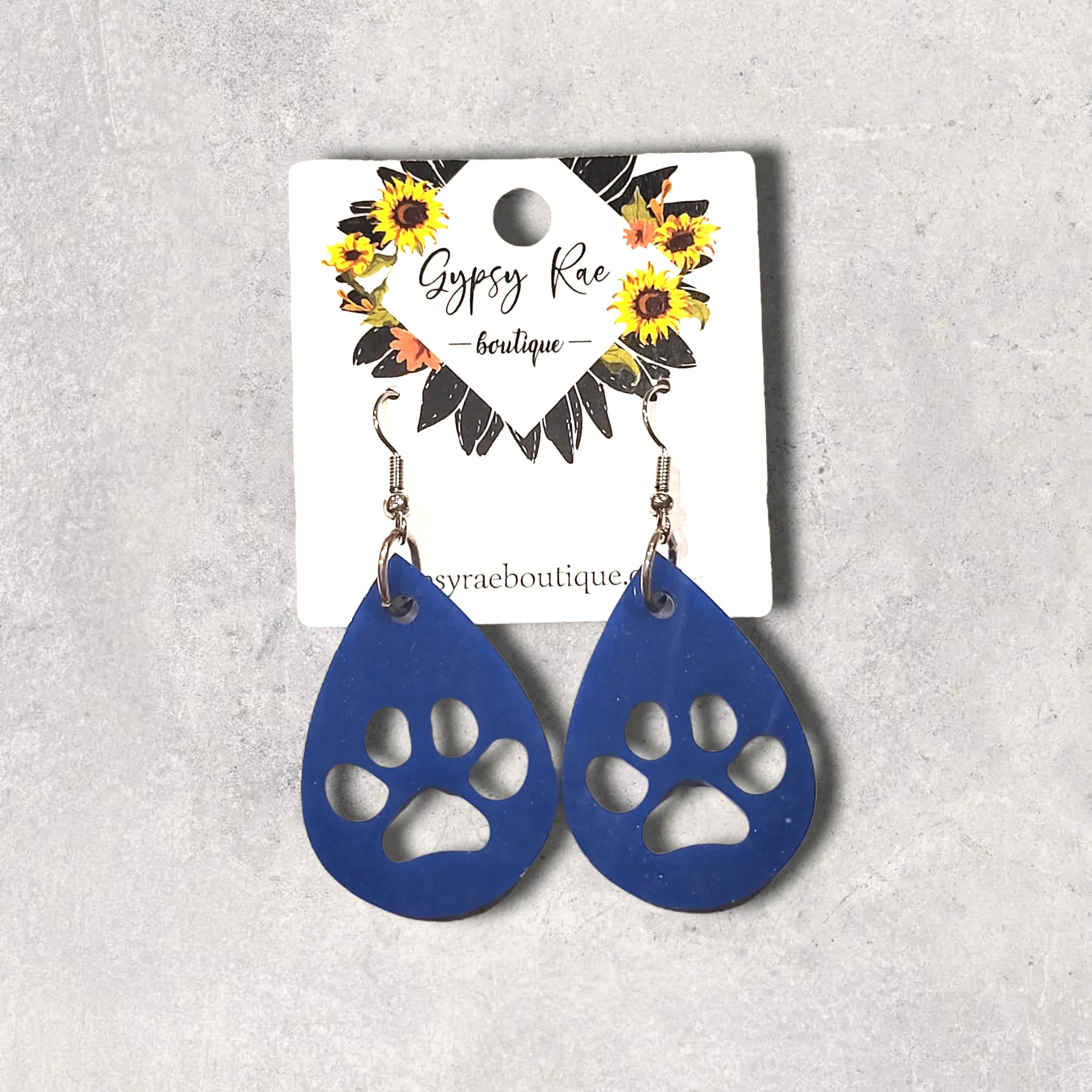 Paw Print Resin Earrings