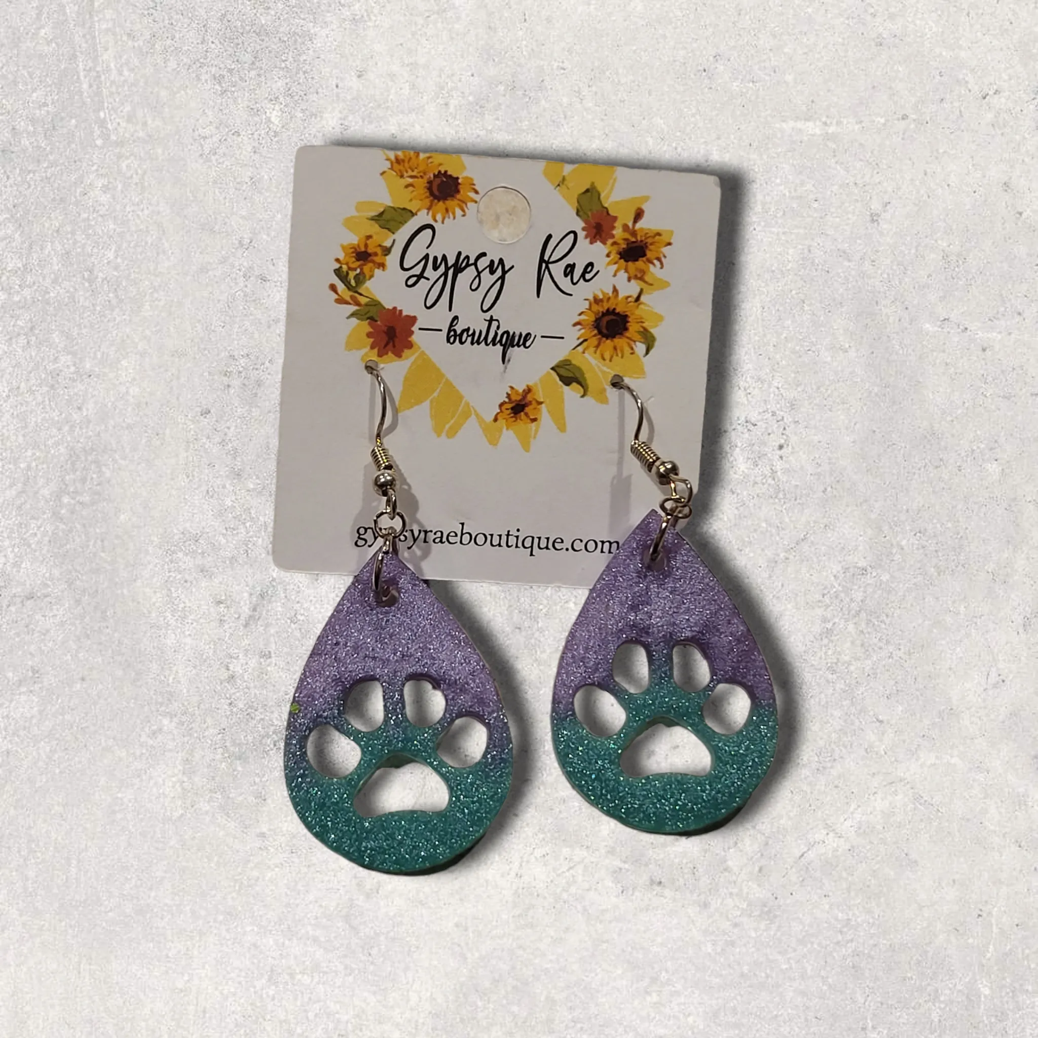 Paw Print Resin Earrings