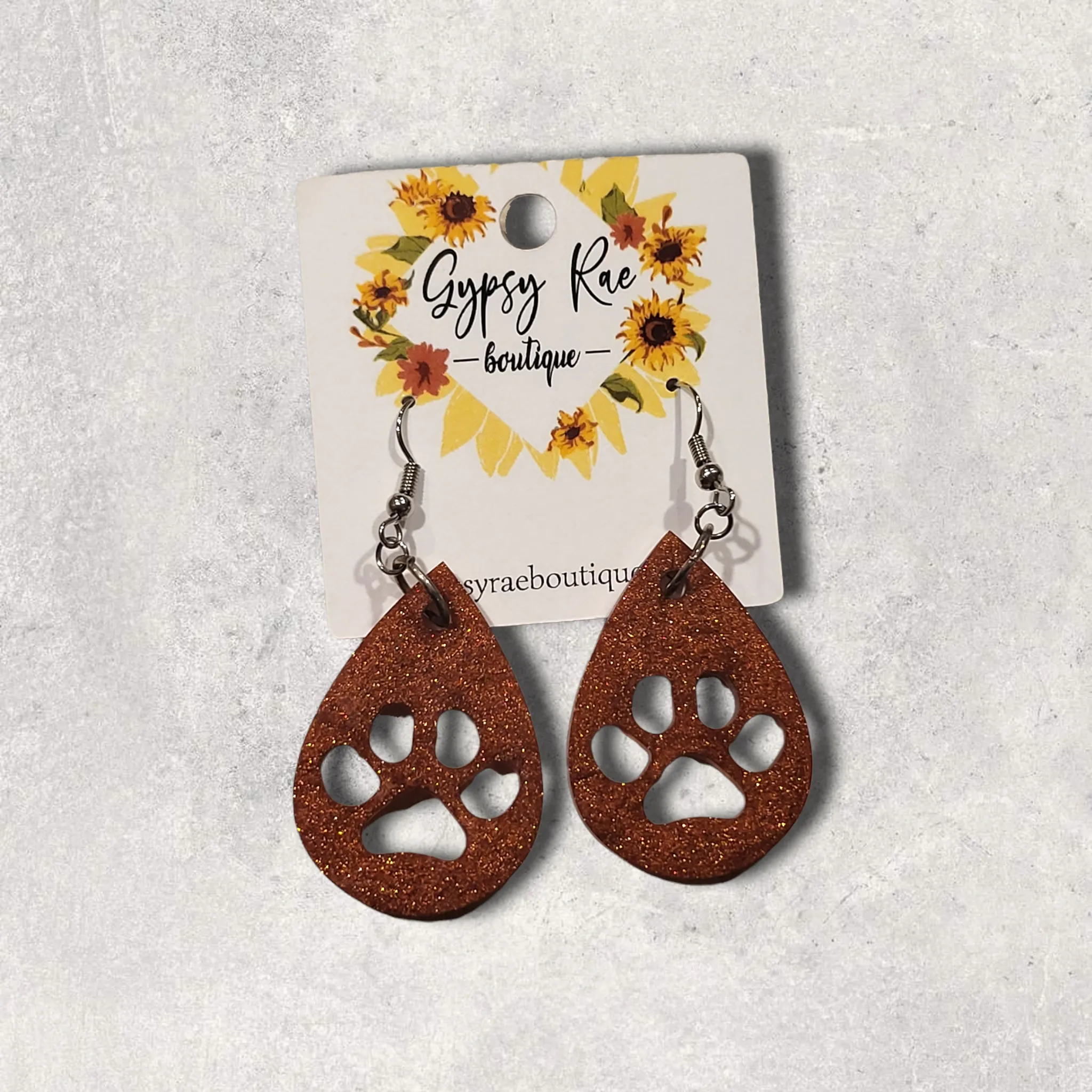 Paw Print Resin Earrings