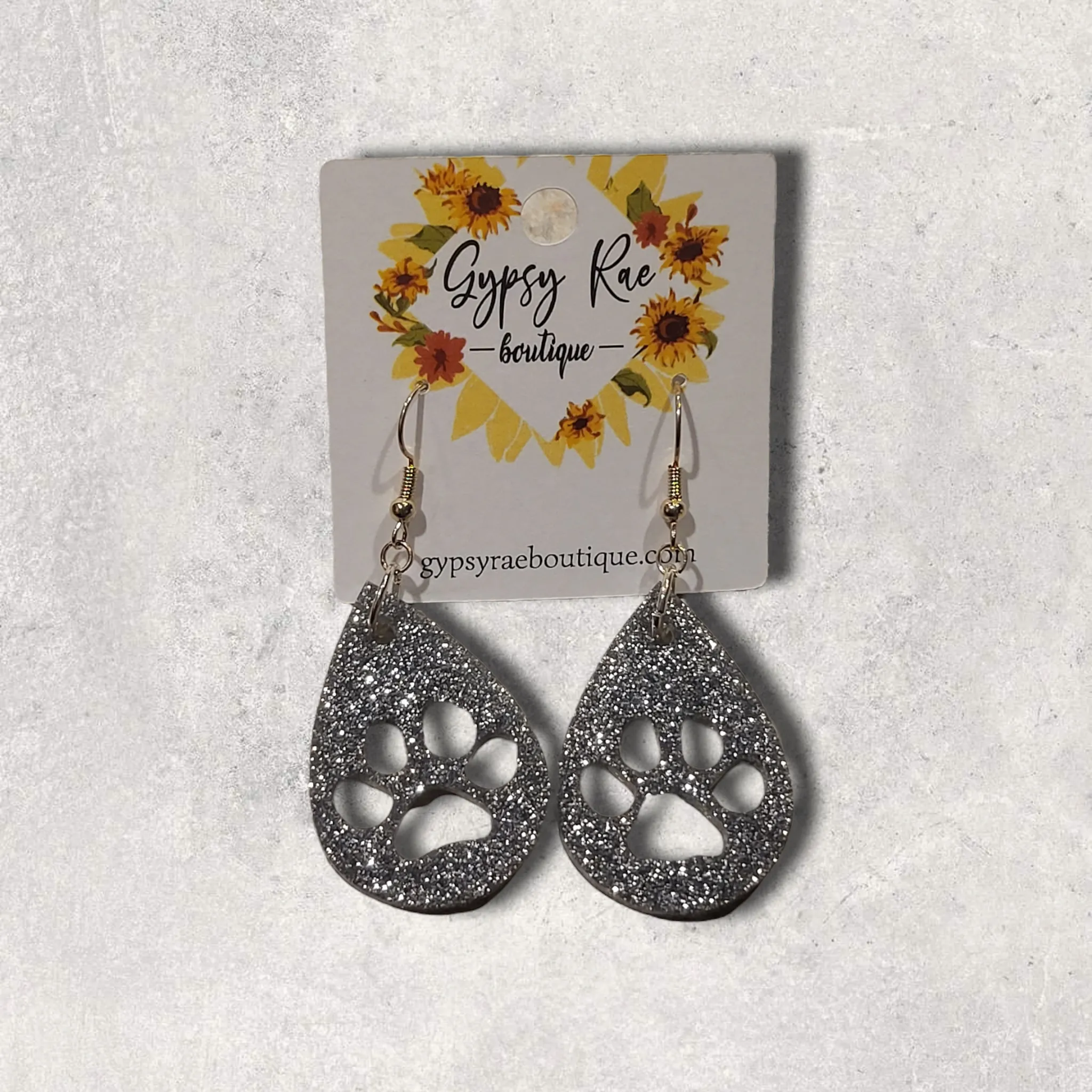 Paw Print Resin Earrings