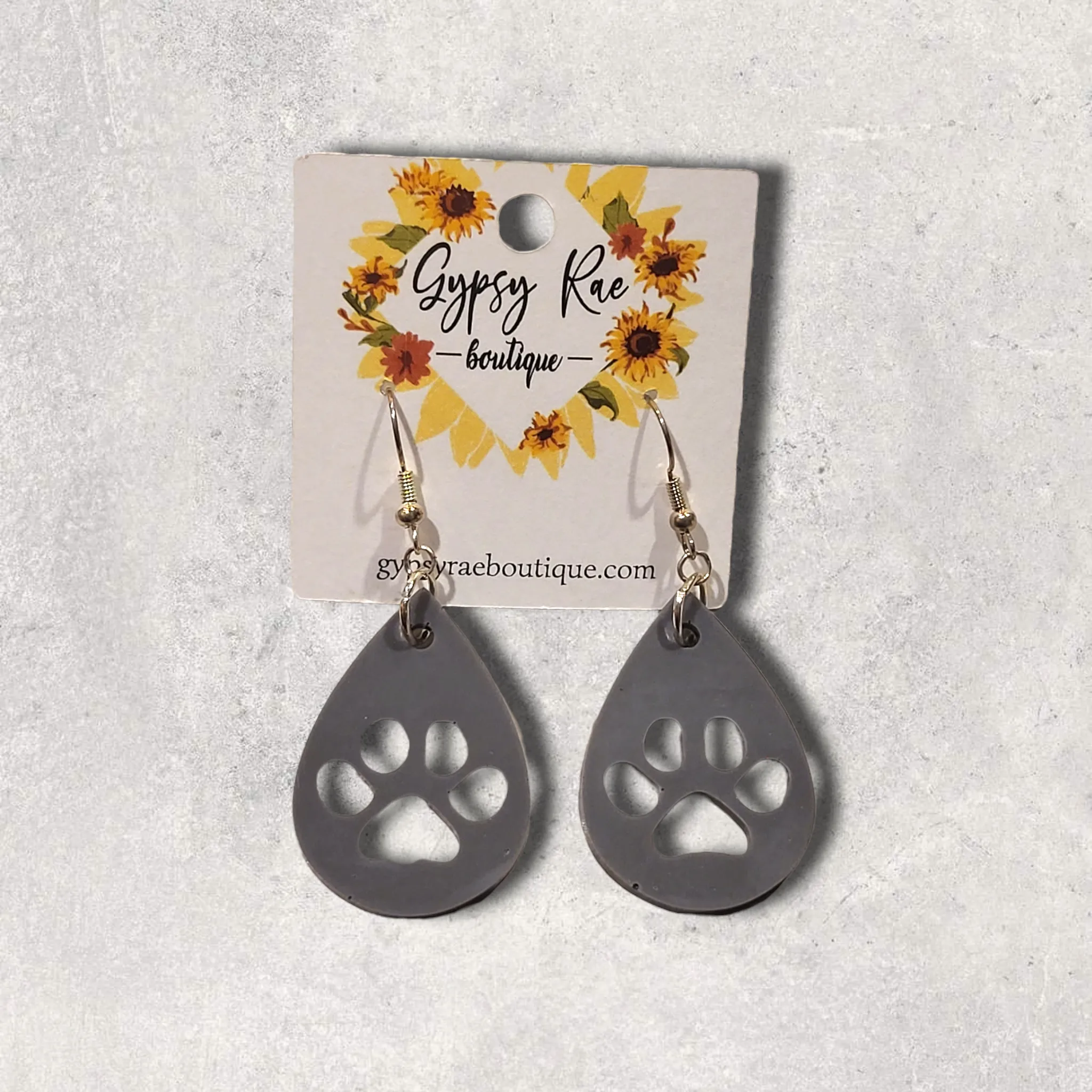 Paw Print Resin Earrings