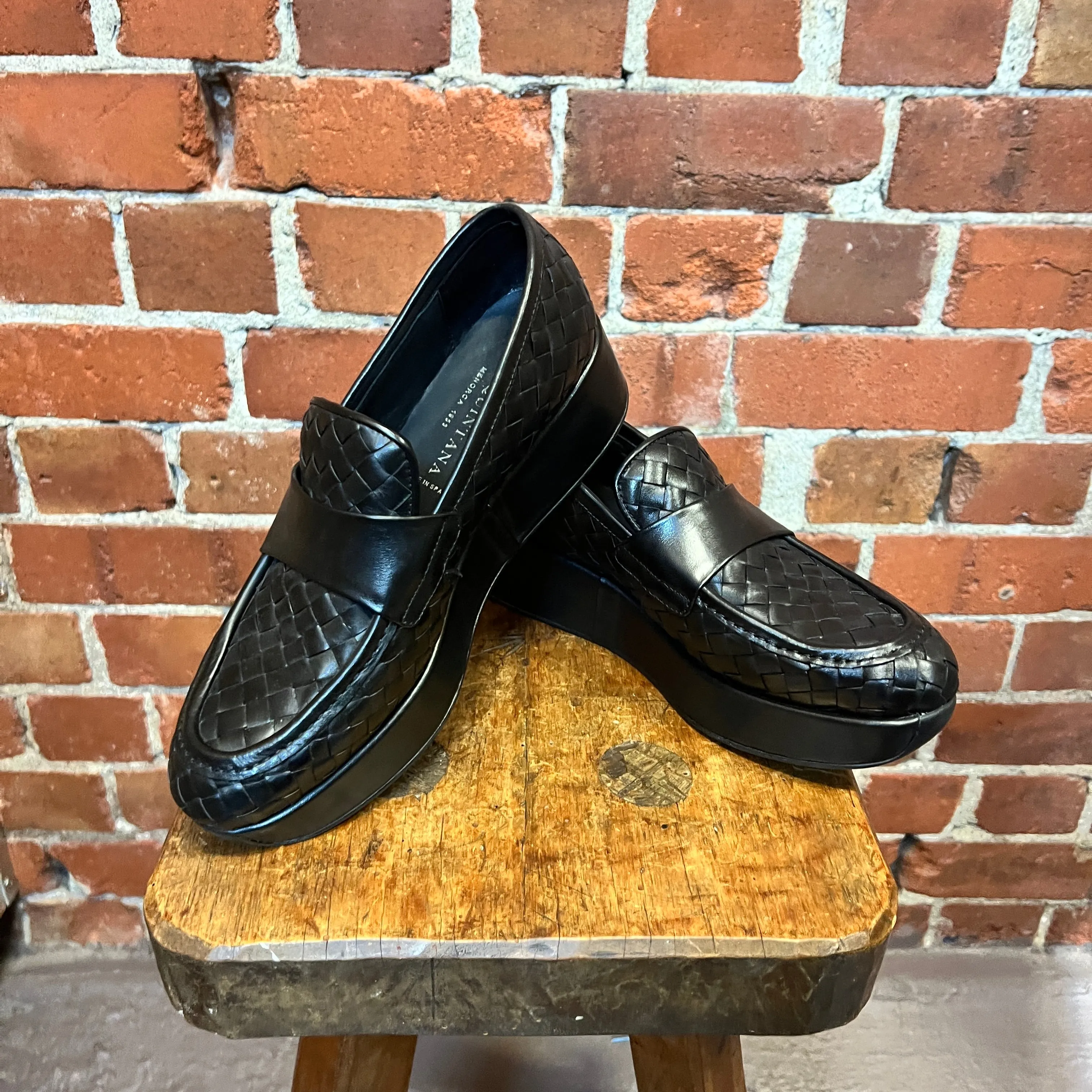 PONS QUINTANA Woven leather loafers 38