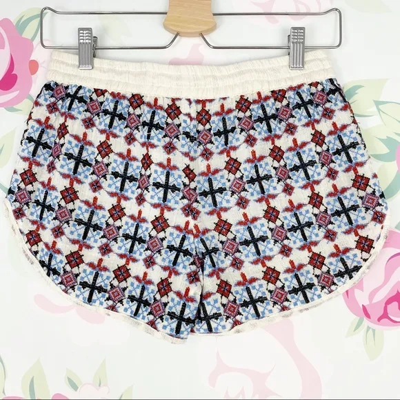 Raga Boho Embroidered Tassel Shorts XS