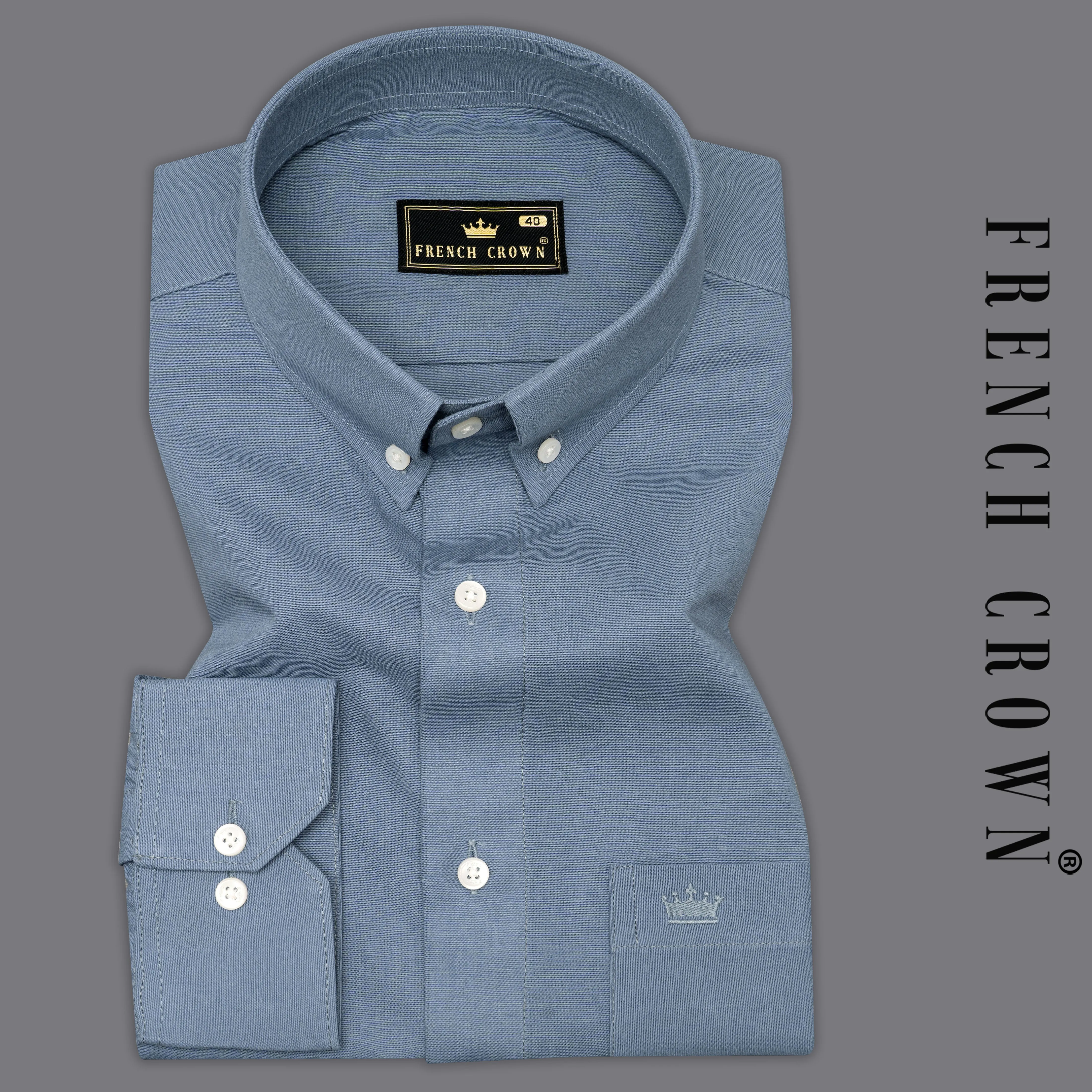 Raven Gray Chambray Textured Shirt