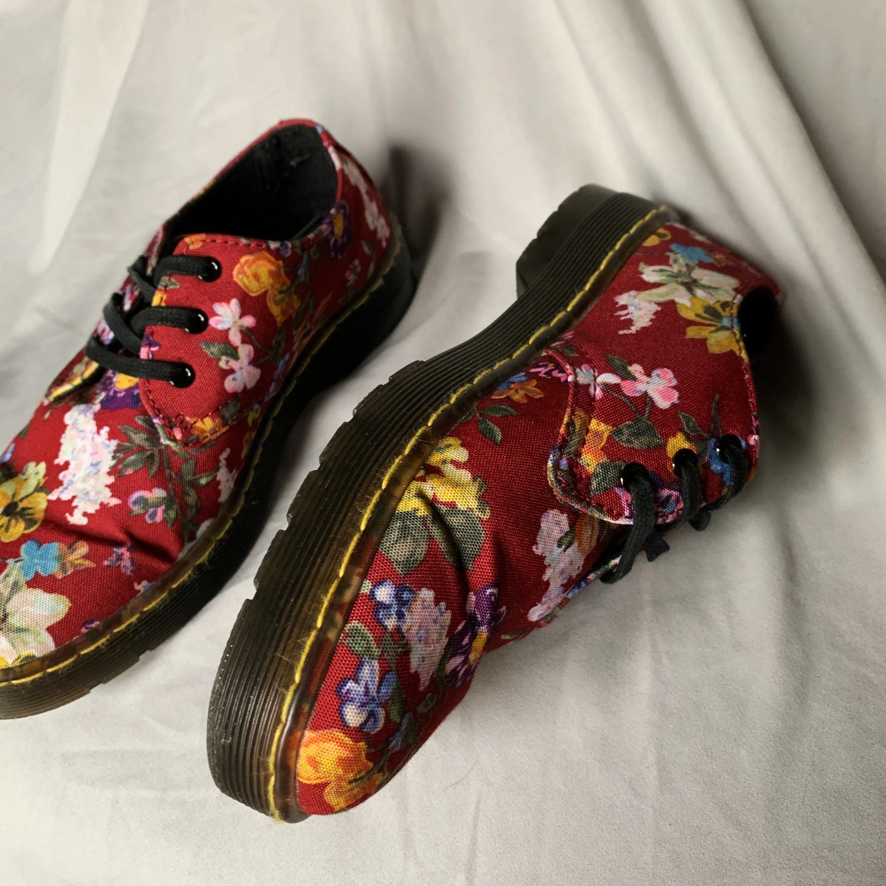 Red Floral Oxfords
