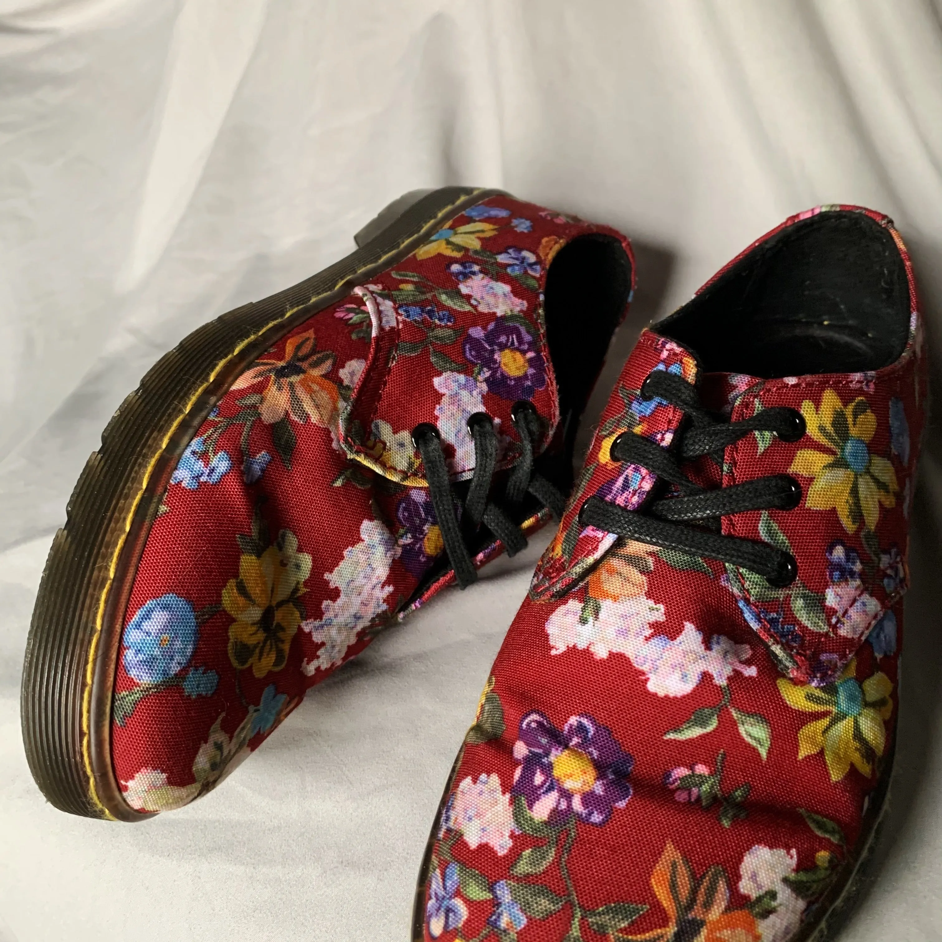 Red Floral Oxfords