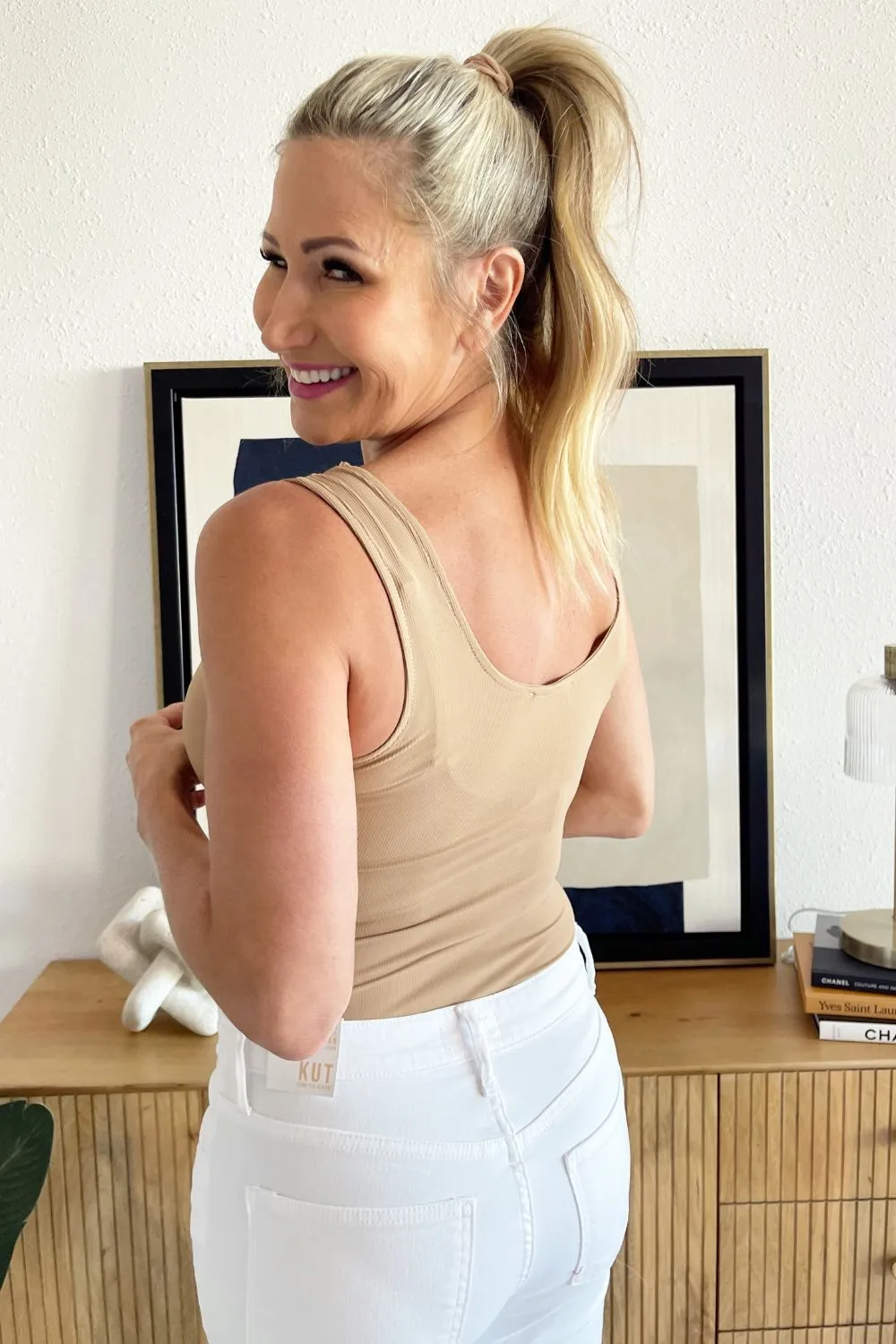 Ribbed Sleeveless Scoop Bodysuit