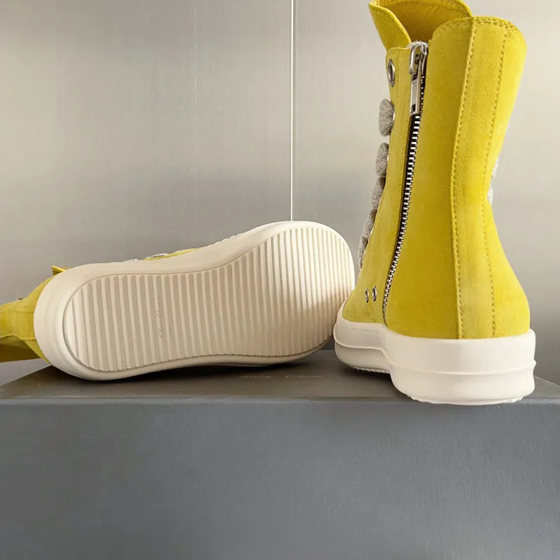 Rick Owens Yellow High-Top Sneakers