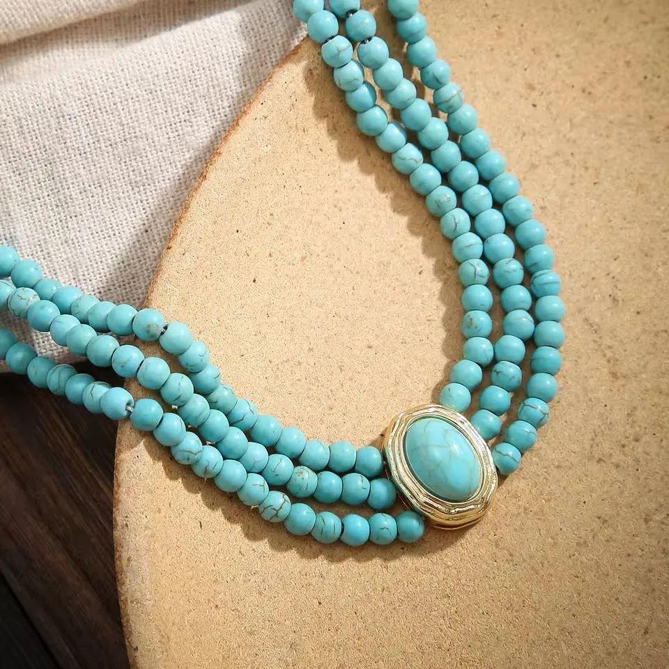 Romantic Turquoise Choker Necklace
