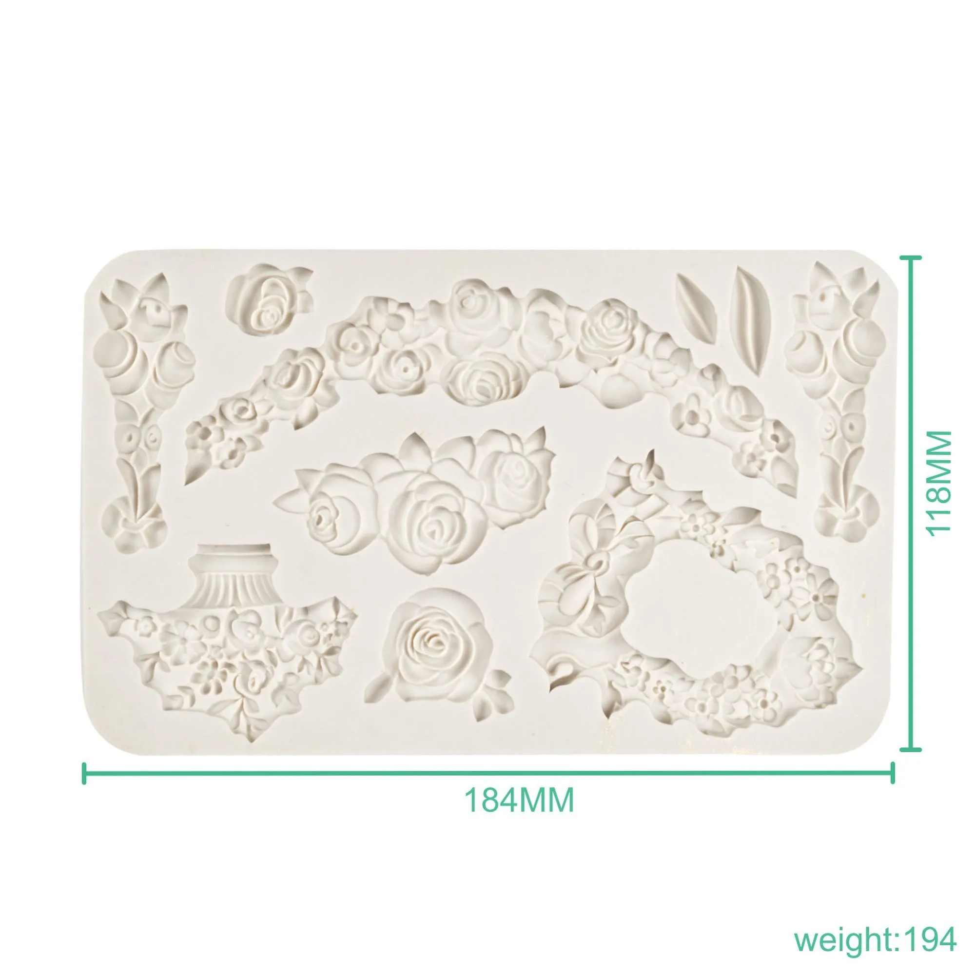 Rose Flowers Flexible Silicone Mould for Crafts, Jewelry, Resin, Scrapbooking, Polymer Clay.