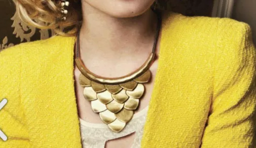 Russian Gold Metal Bib Necklace
