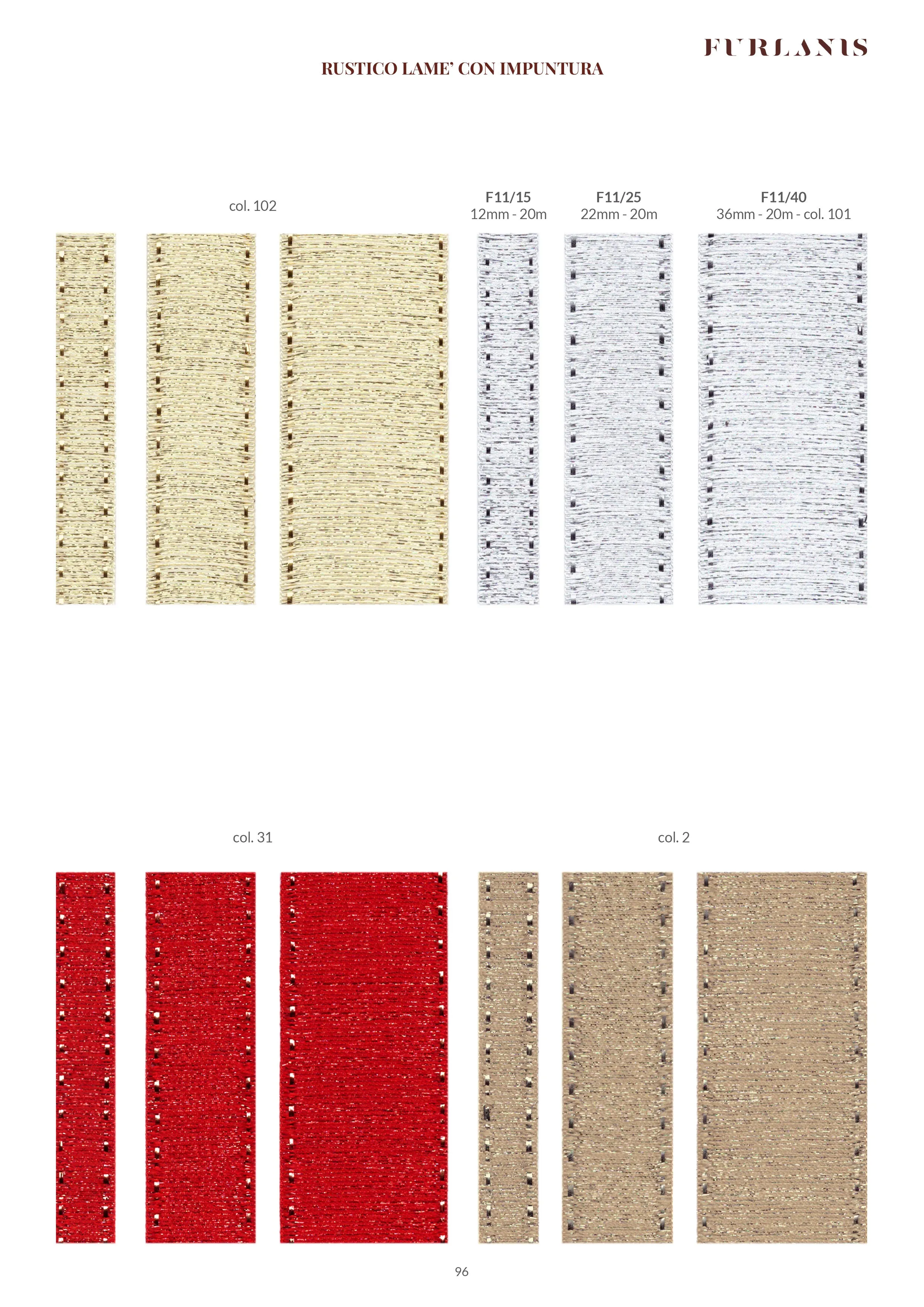 Rustico Lurex con Impuntura Argento 40 mm