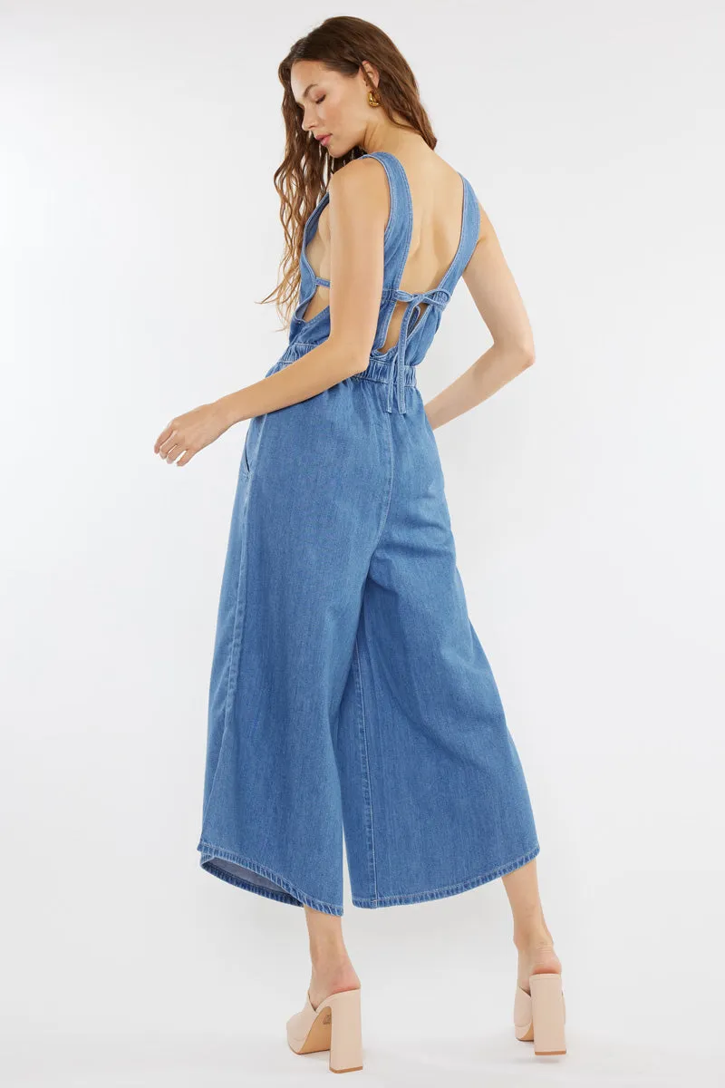 Sandria Cropped Wide Leg Overalls