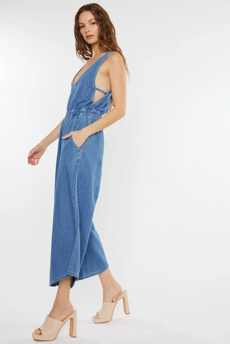 Sandria Cropped Wide Leg Overalls