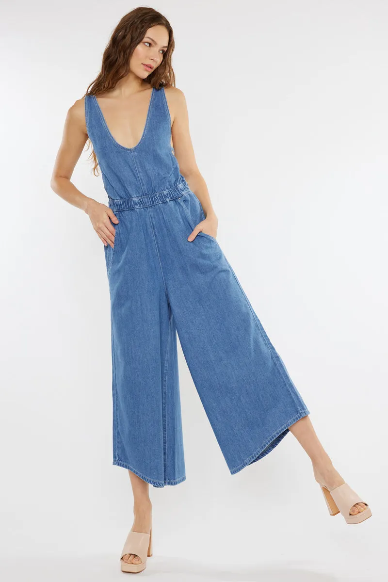 Sandria Cropped Wide Leg Overalls
